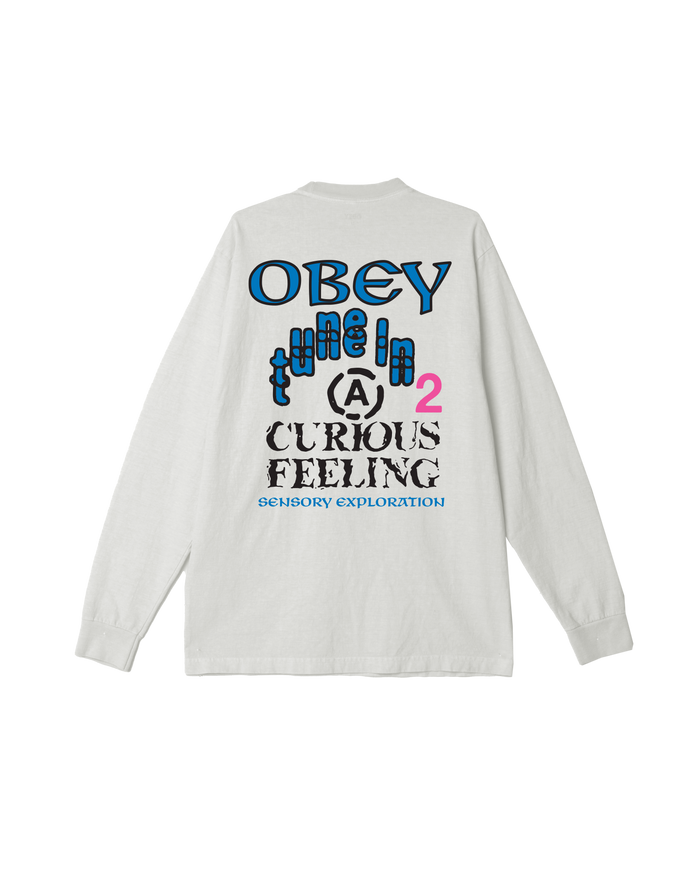 obey sensory exploration pigment ls t shirt pigment vintage white