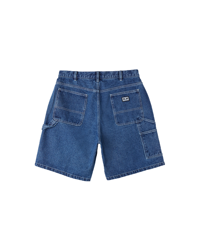 obey bigwig denim carpenter short stonewash indigo