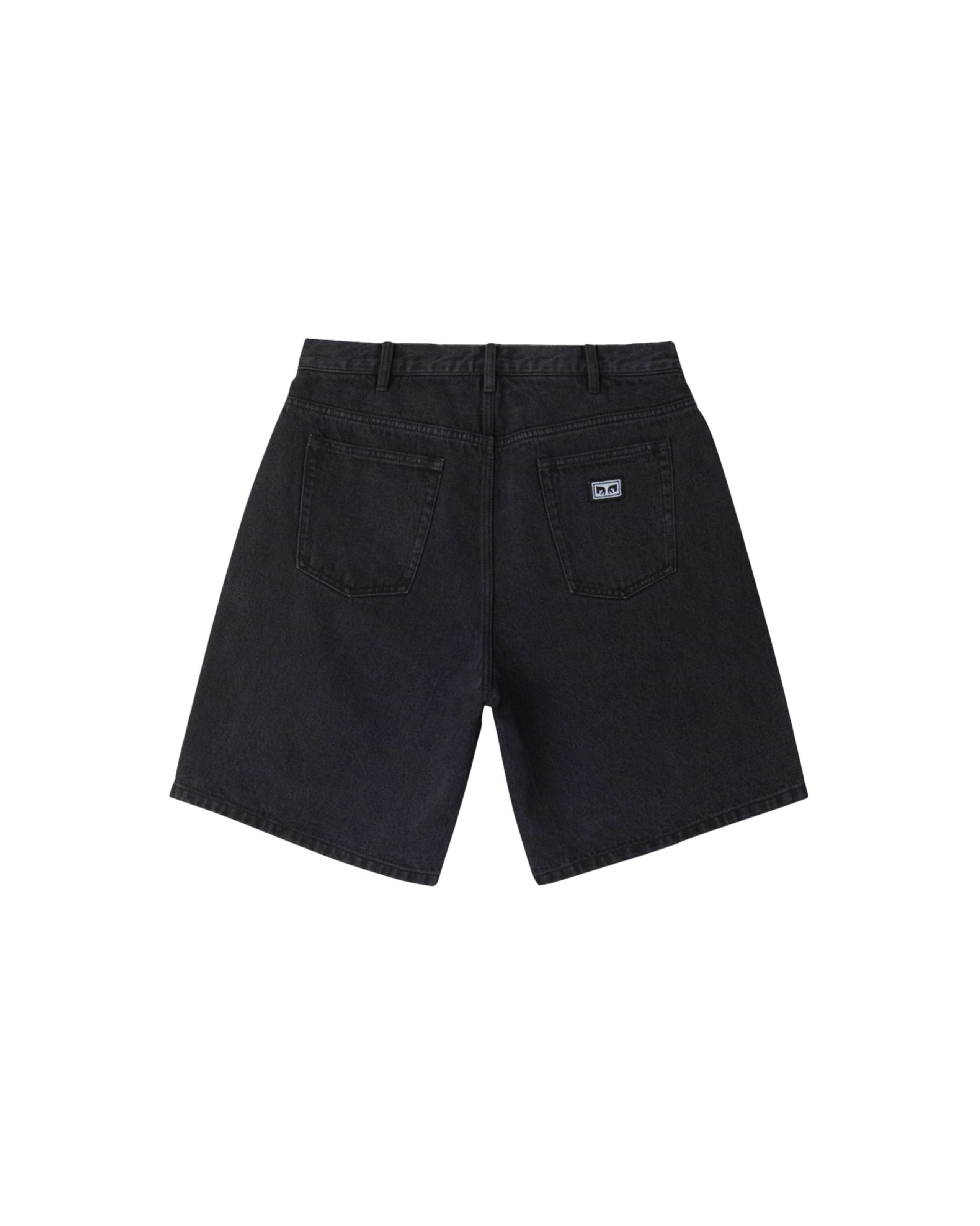 obey bigwig baggy denim short faded black