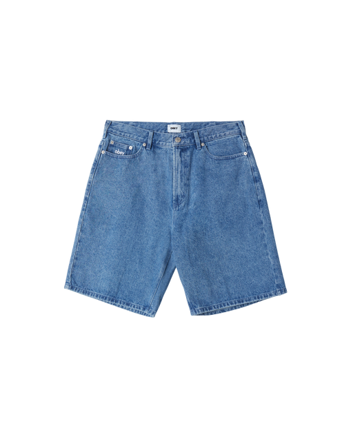 obey bigwig baggy denim short light indigo