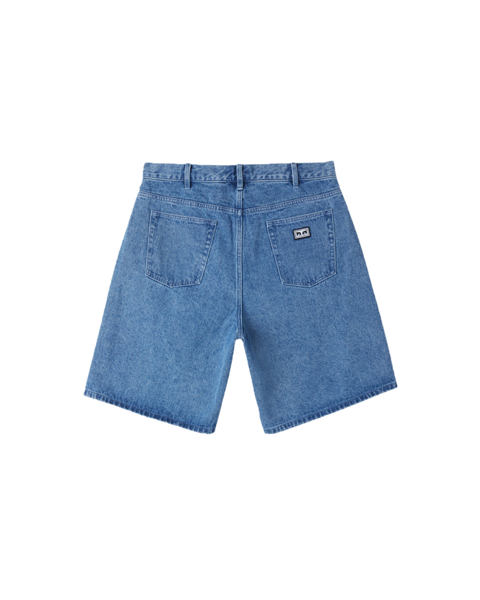 obey bigwig baggy denim short light indigo