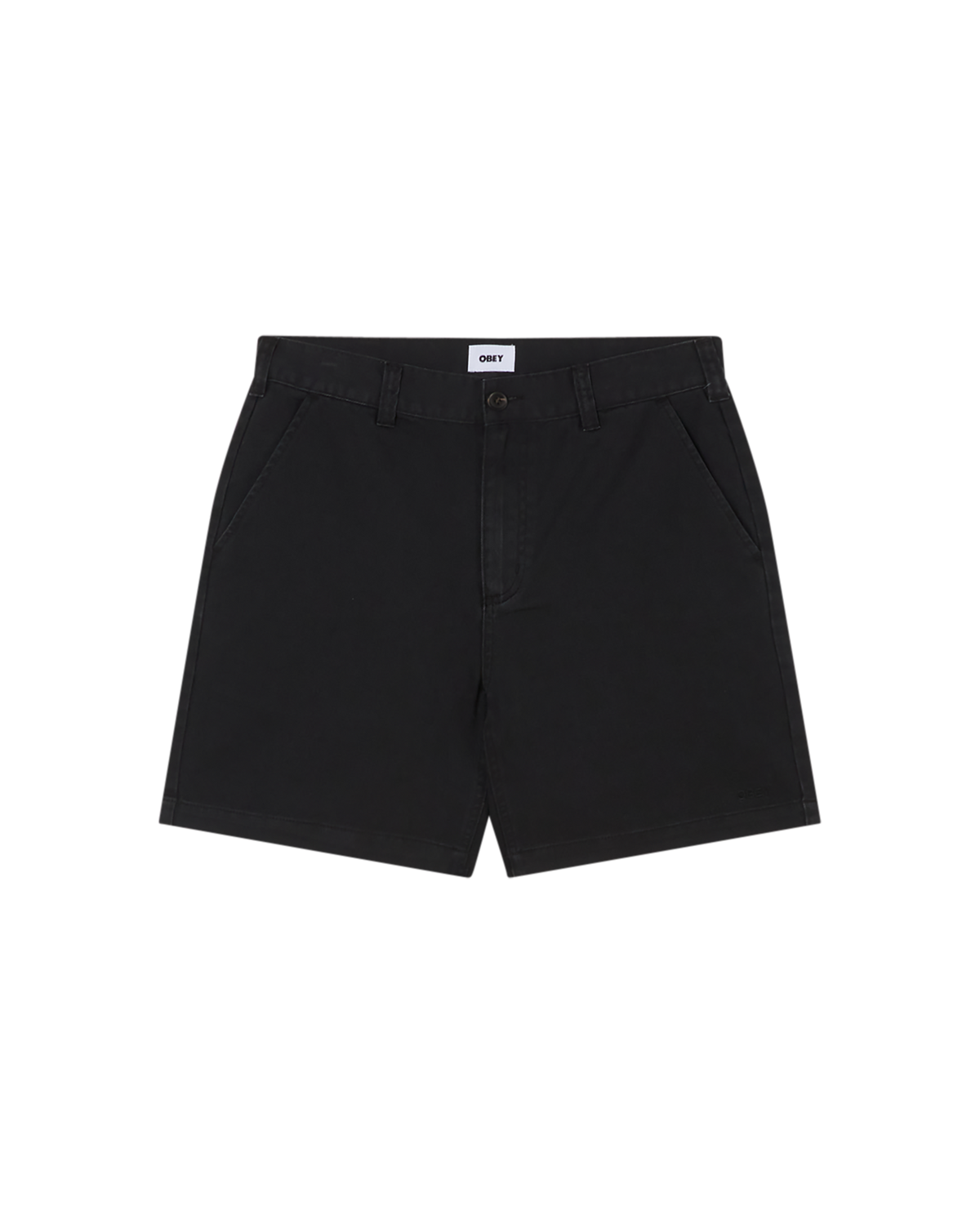 obey daily short black faded wash