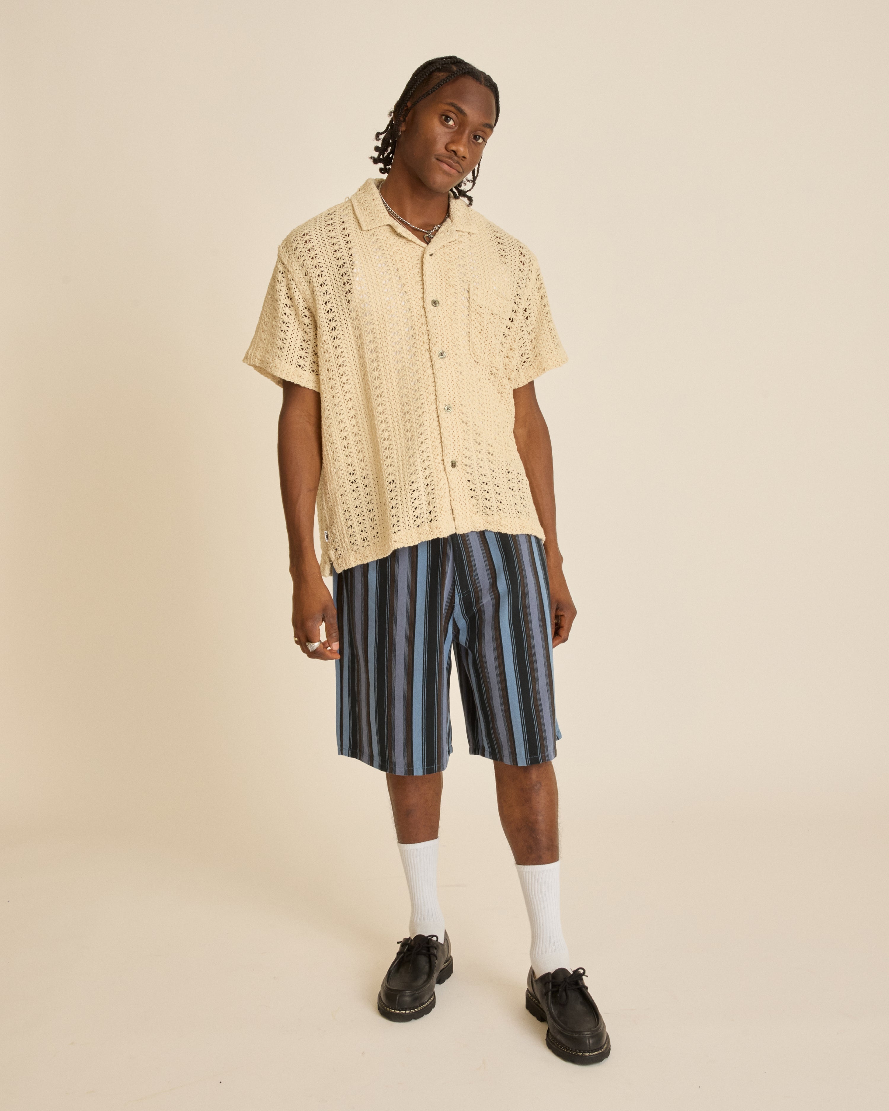 【BAON】Melmio Stripe Denim Bermuda Pants STRIPED DENIM BERMUDA SHORTS - striped | ZARA New Zealand
