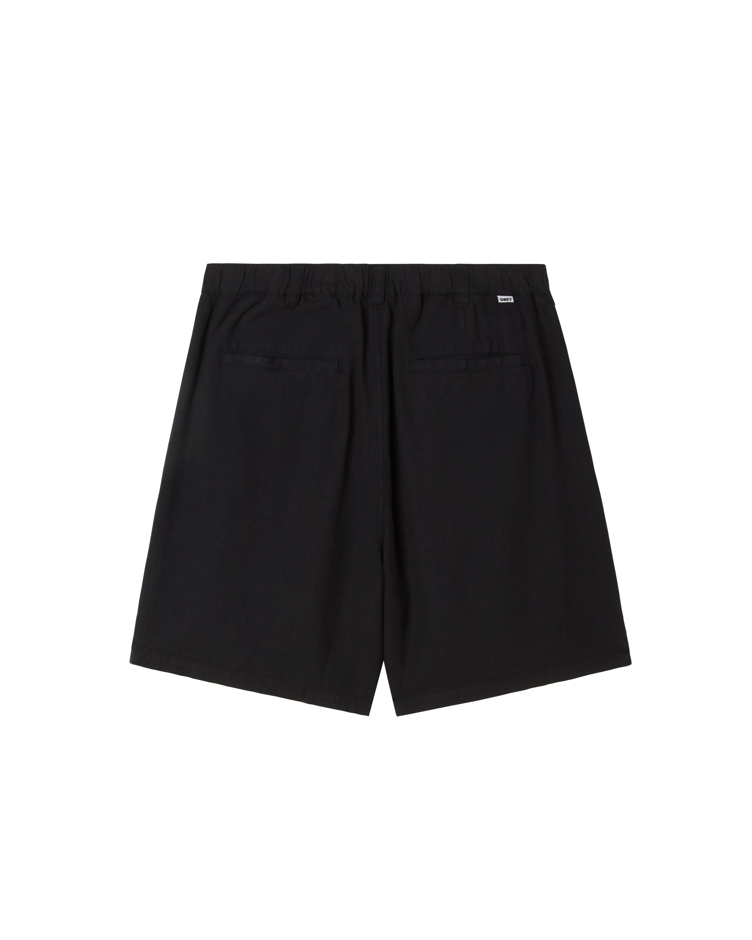obey-foster-pleated-linen-short-black (zoomed)
