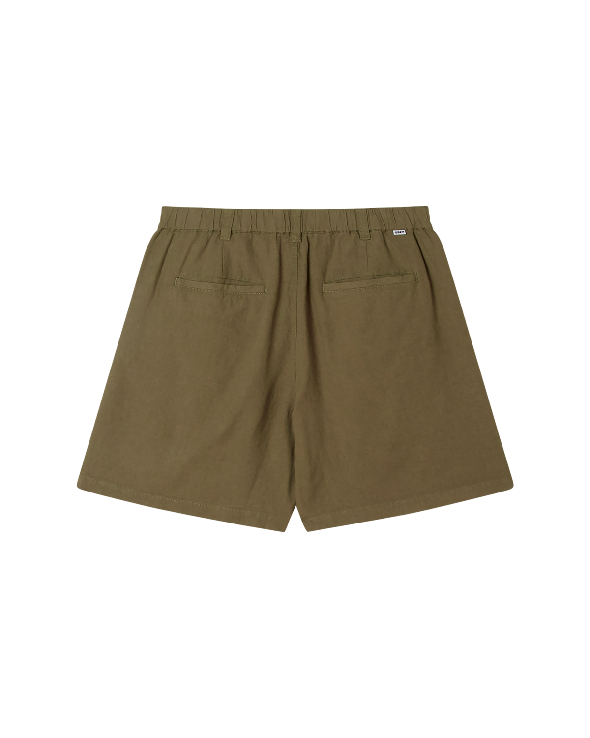 obey-foster-pleated-linen-short-smokey-olive - alternate view