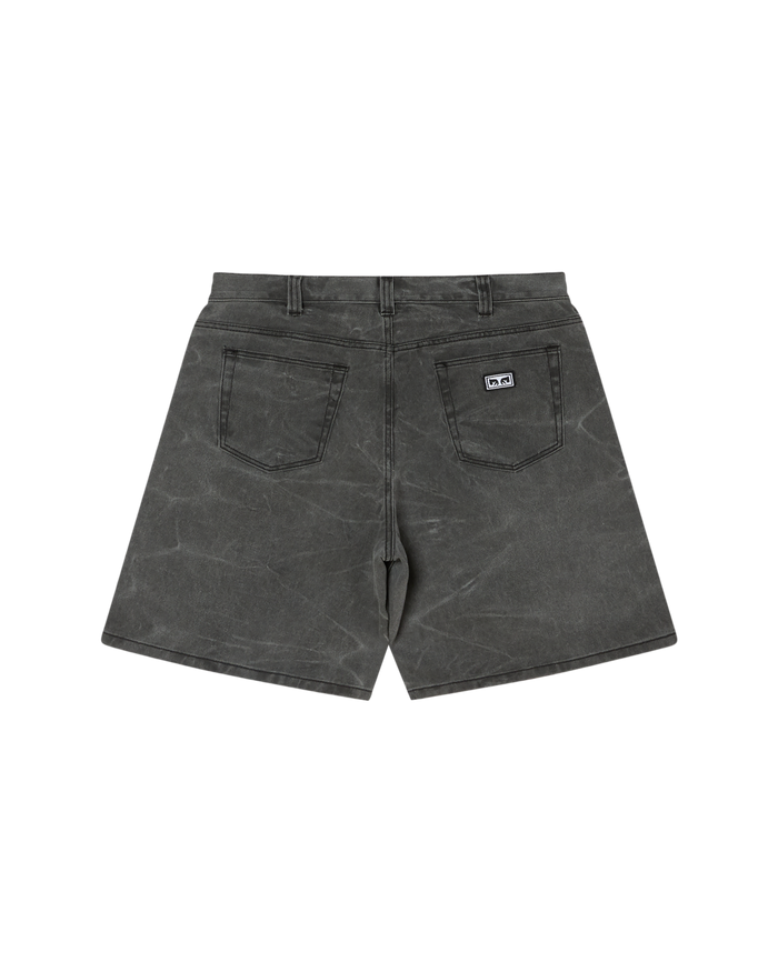 obey-bigwig-baggy-denim-short-black-wrinkle-wash - alternate view