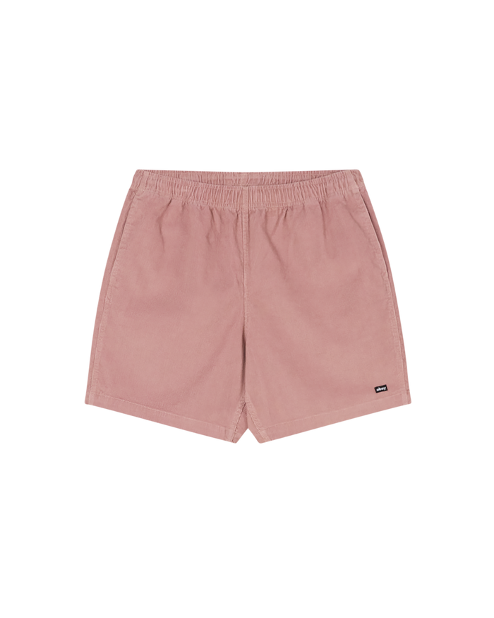 obey easy pulp corduroy short mauve faded wash