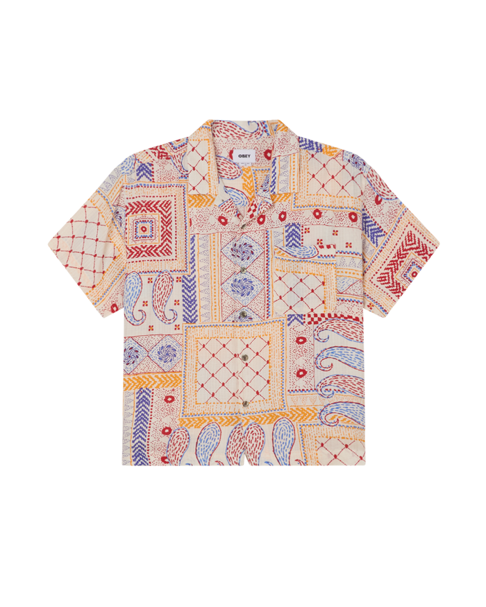 obey archie ss shirt cream multi