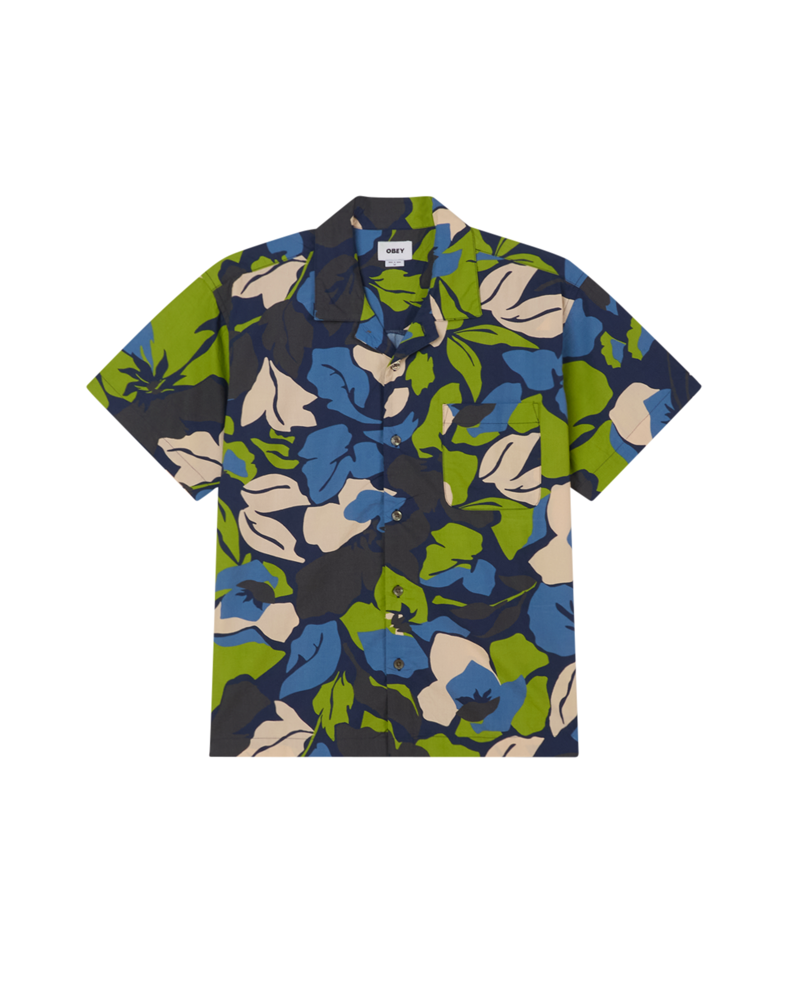 obey maxwell ss shirt navy multi