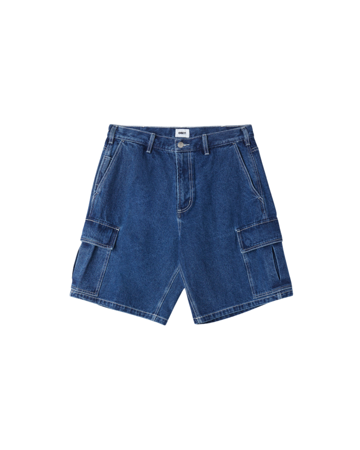 BIGWIG BAGGY DENIM CARGO SHORT STONE WASH INDIGO