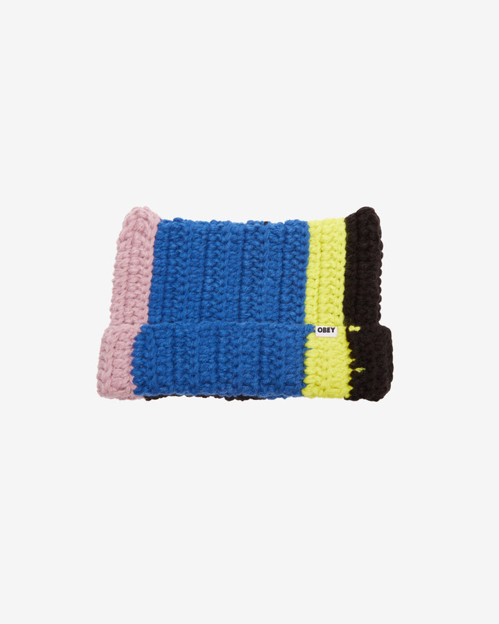 CROCHET CAT EAR BEANIE BLACK MULTI