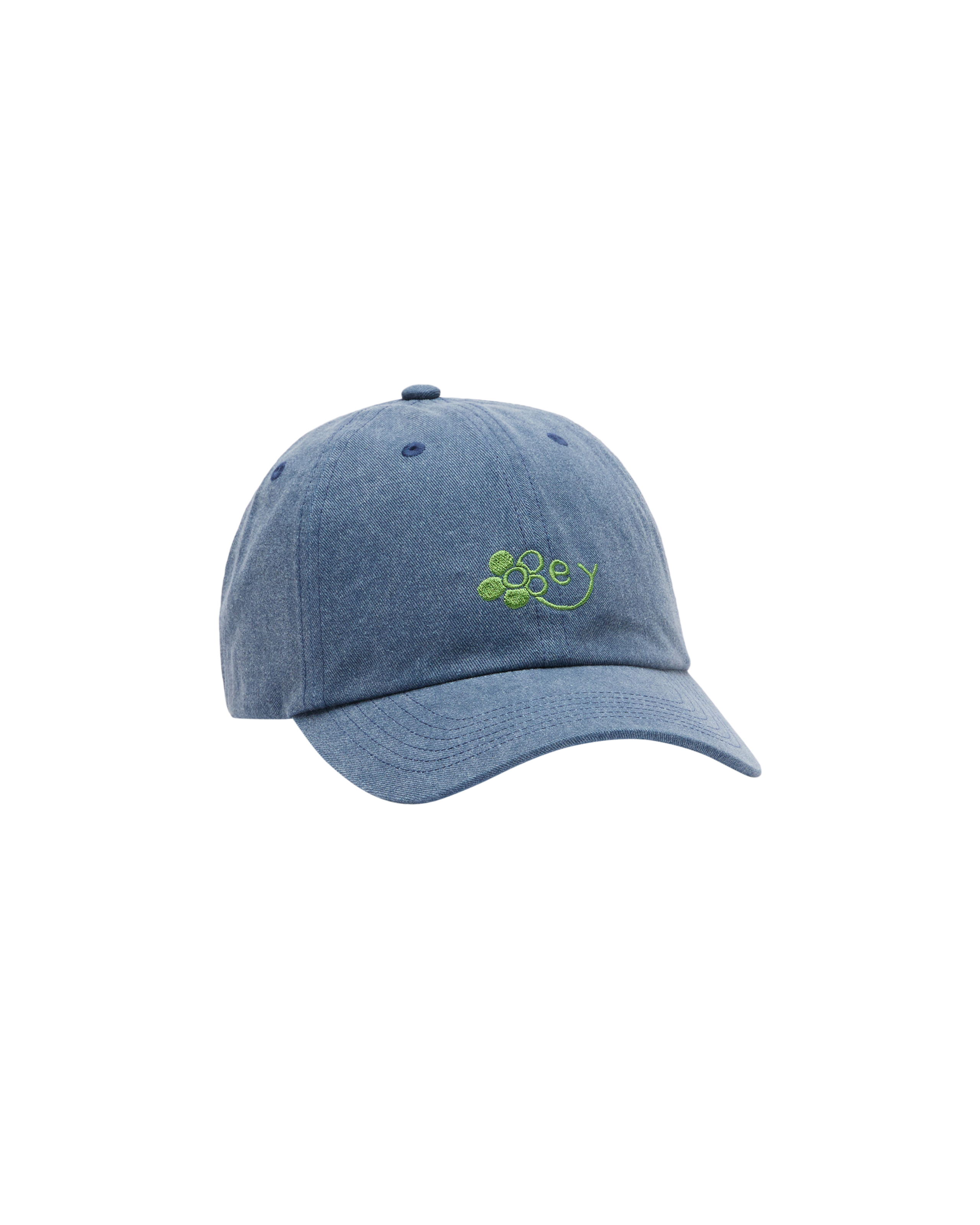 WASHED TWILL FLOWER STRAPBACK