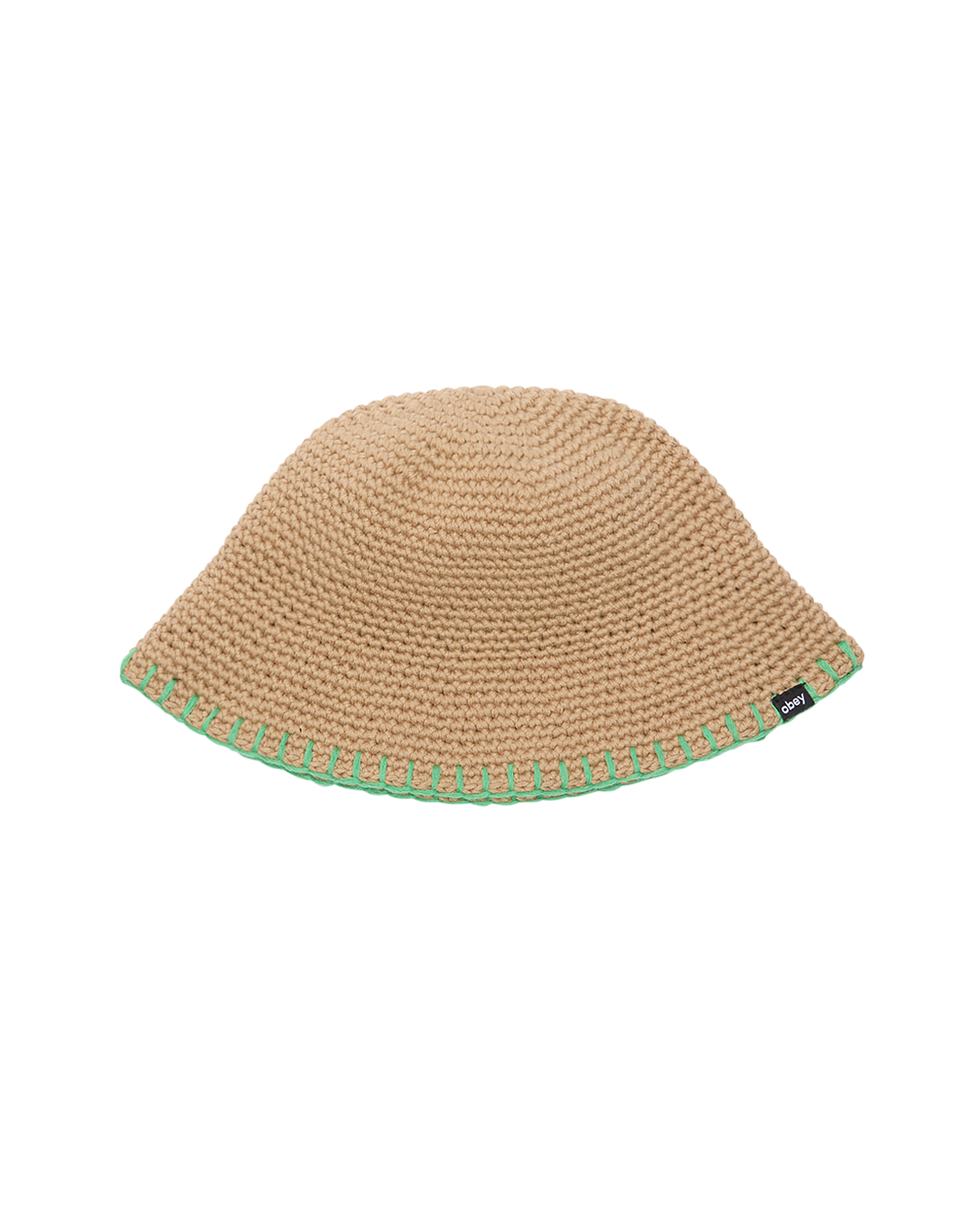 obey julien crochet bucket hat tan