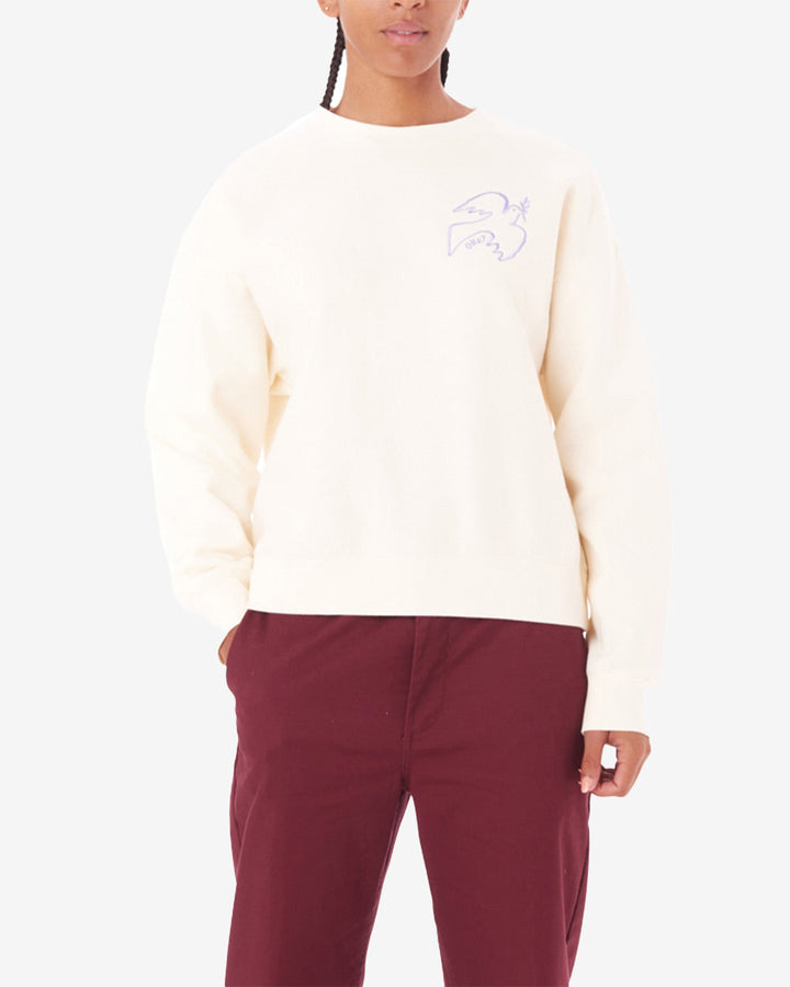 PEACE DOVE CREWNECK UNBLEACHED