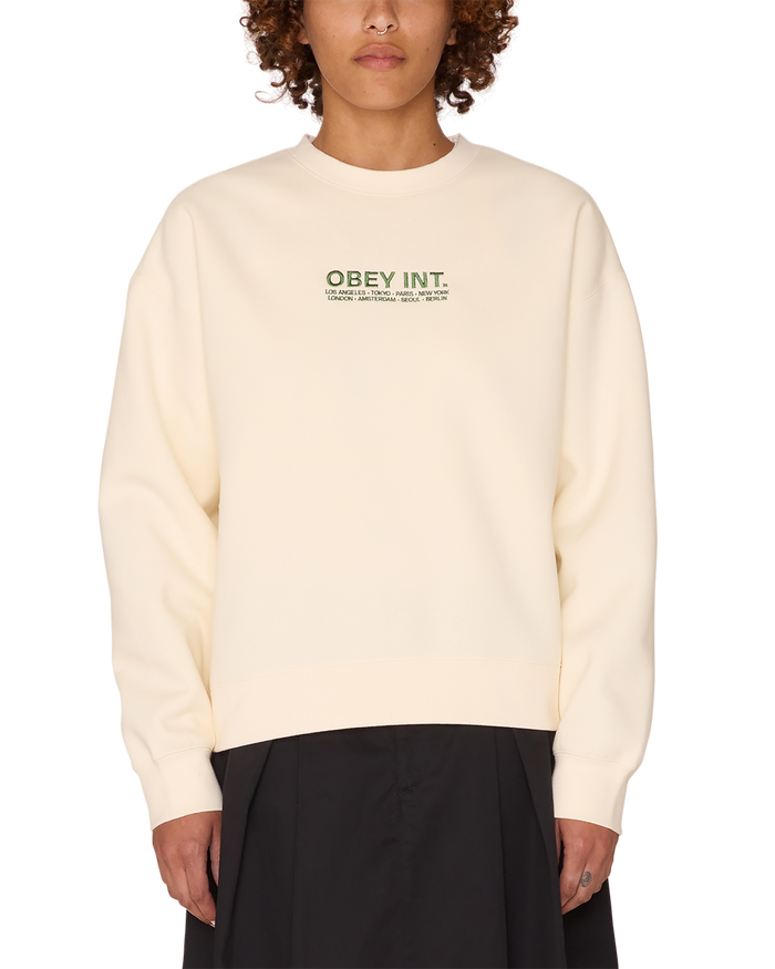 obey int crewneck unbleached