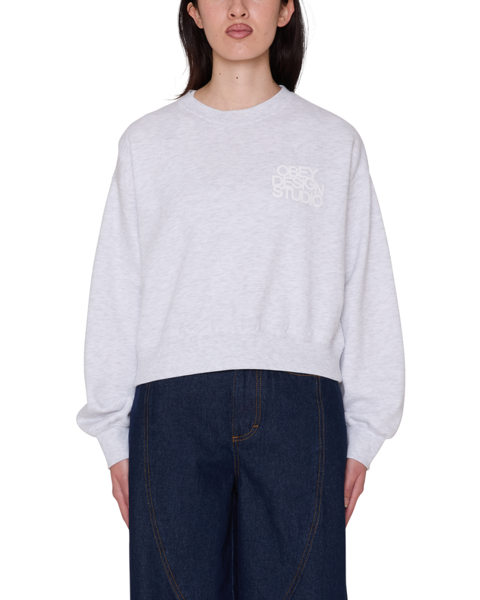 obey-design-studio-cropped-crewneck-ash-heather-grey - alternate view