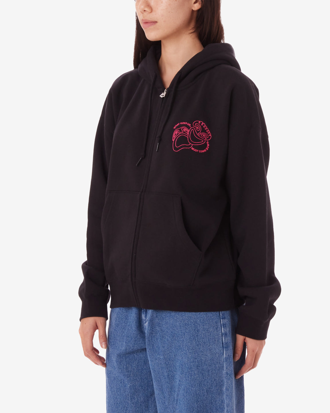 obey charade zip pullover digital black