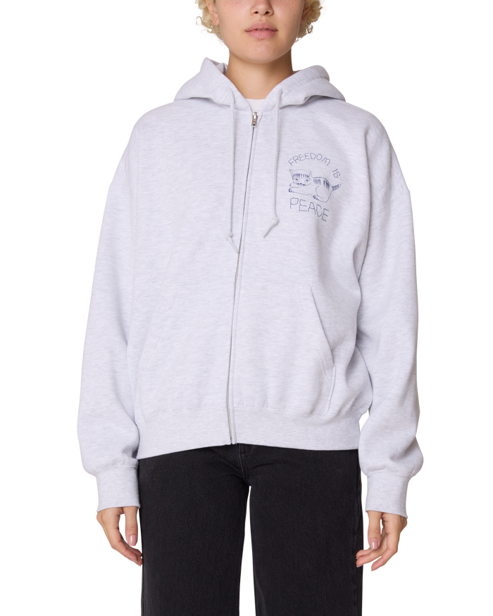 PEACE BAGGY ZIP HOOD