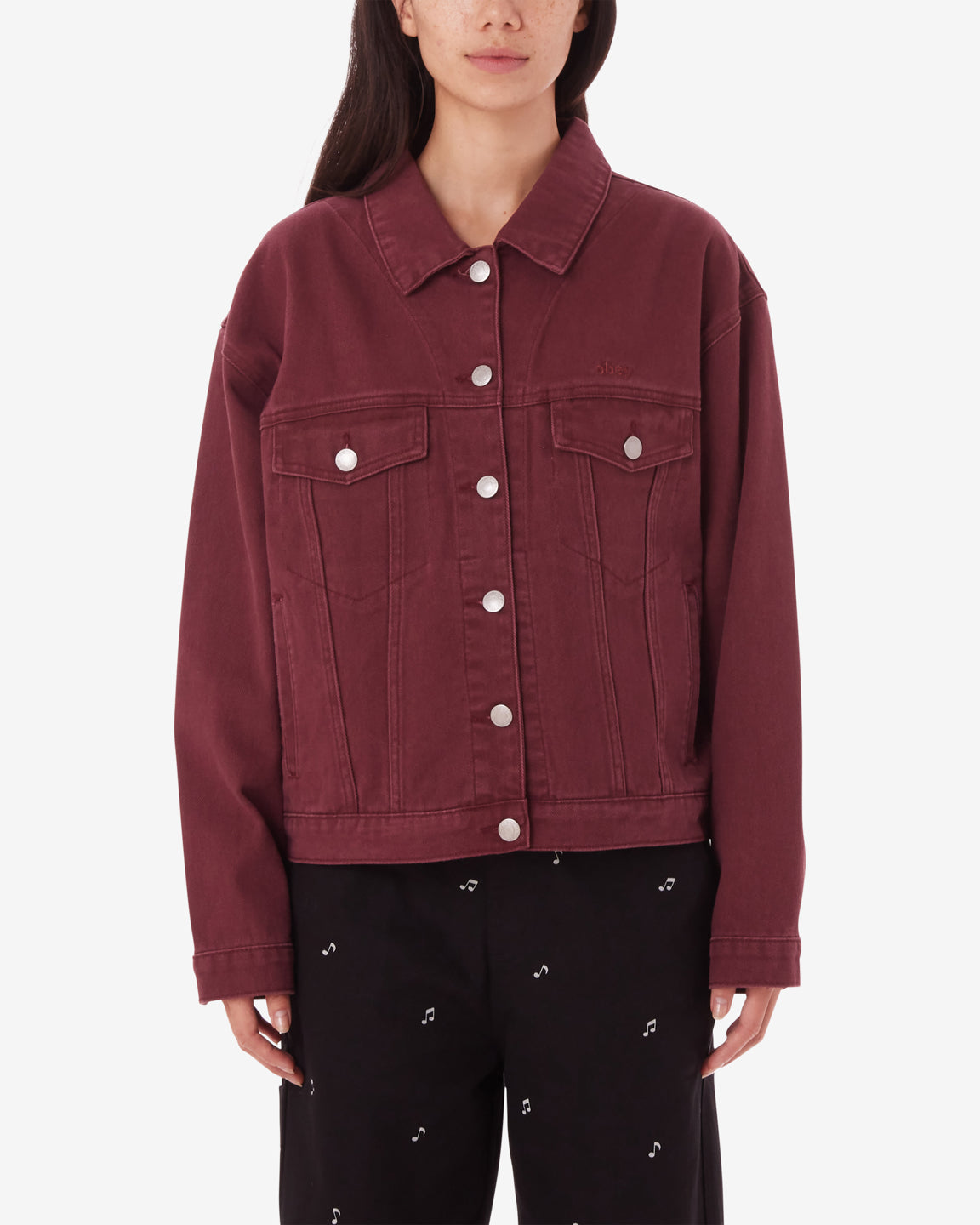 obey darla oversized trucker wine