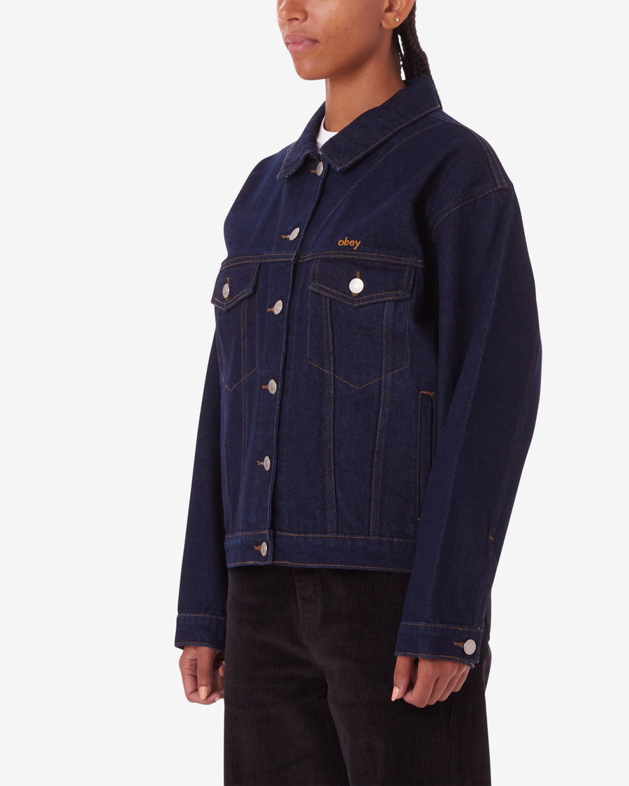 obey juniper oversized trucker rinse