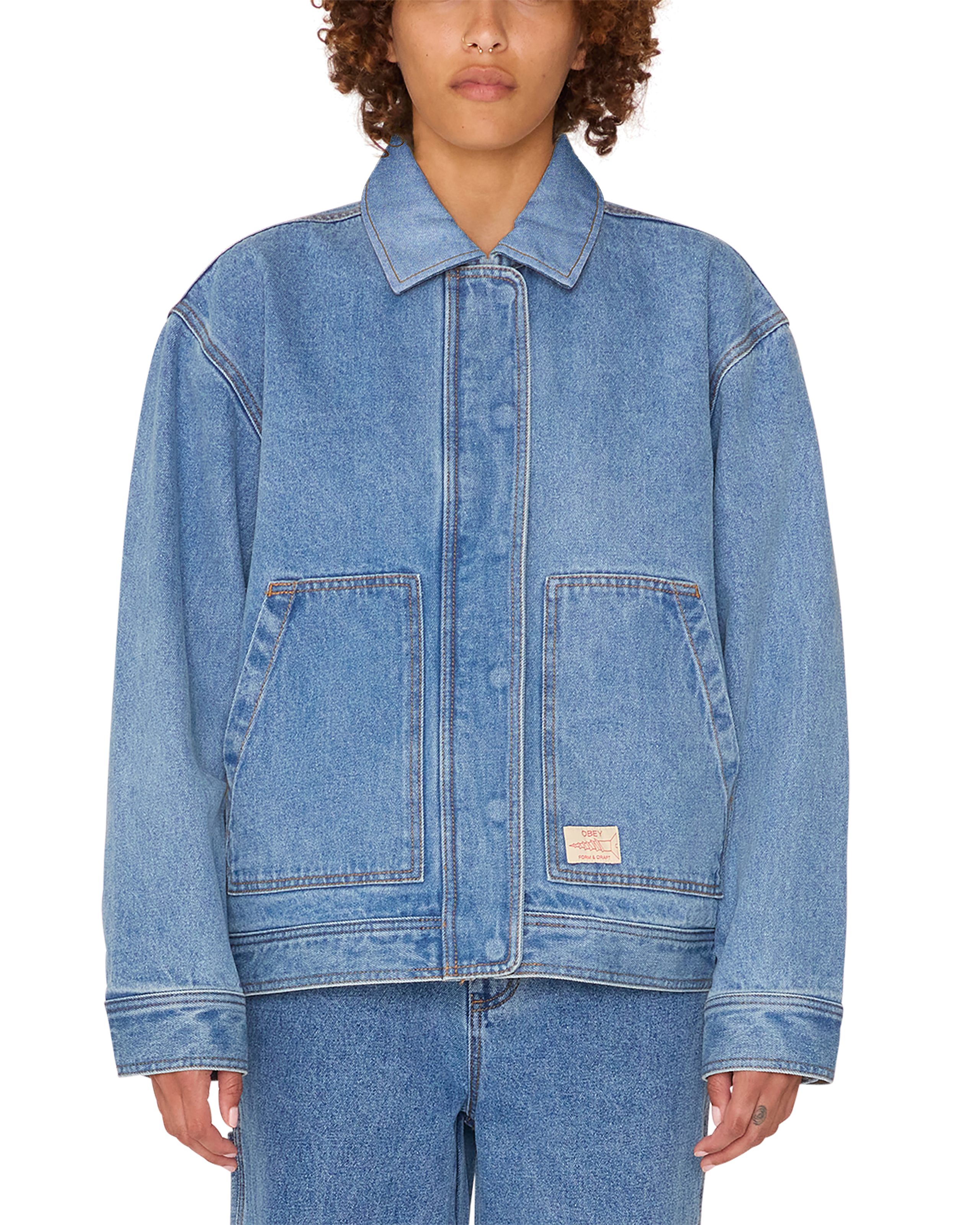 obey sybil jacket light indigo