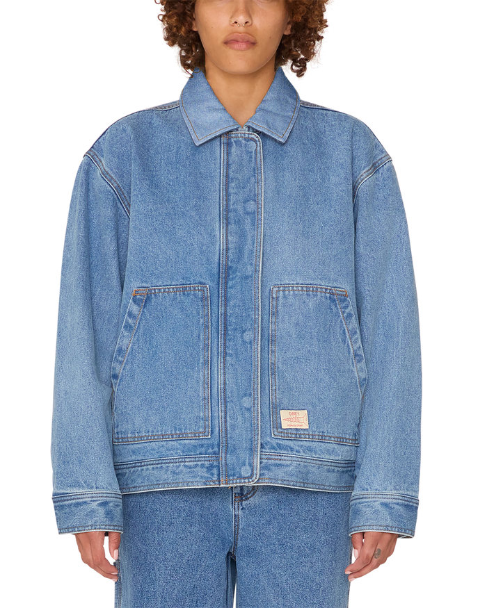 obey sybil jacket light indigo