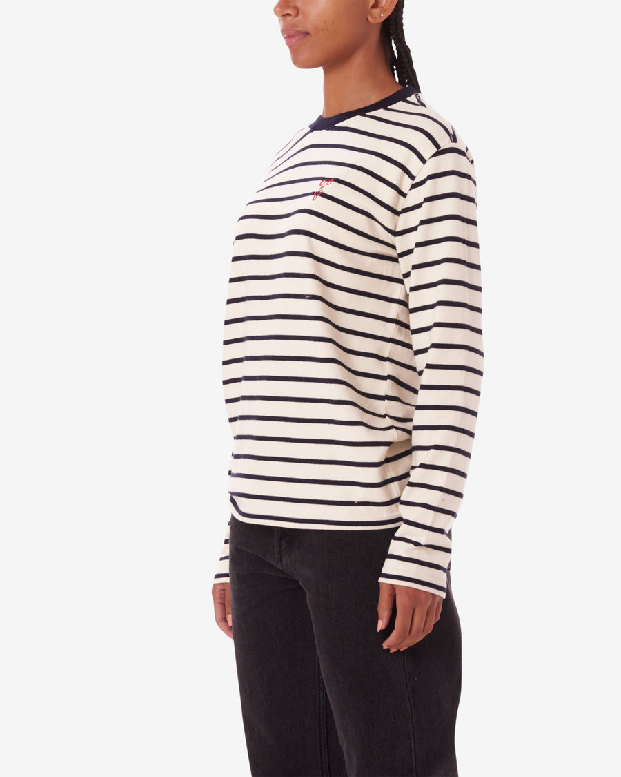 obey ramona stripe ls white asparagus multi