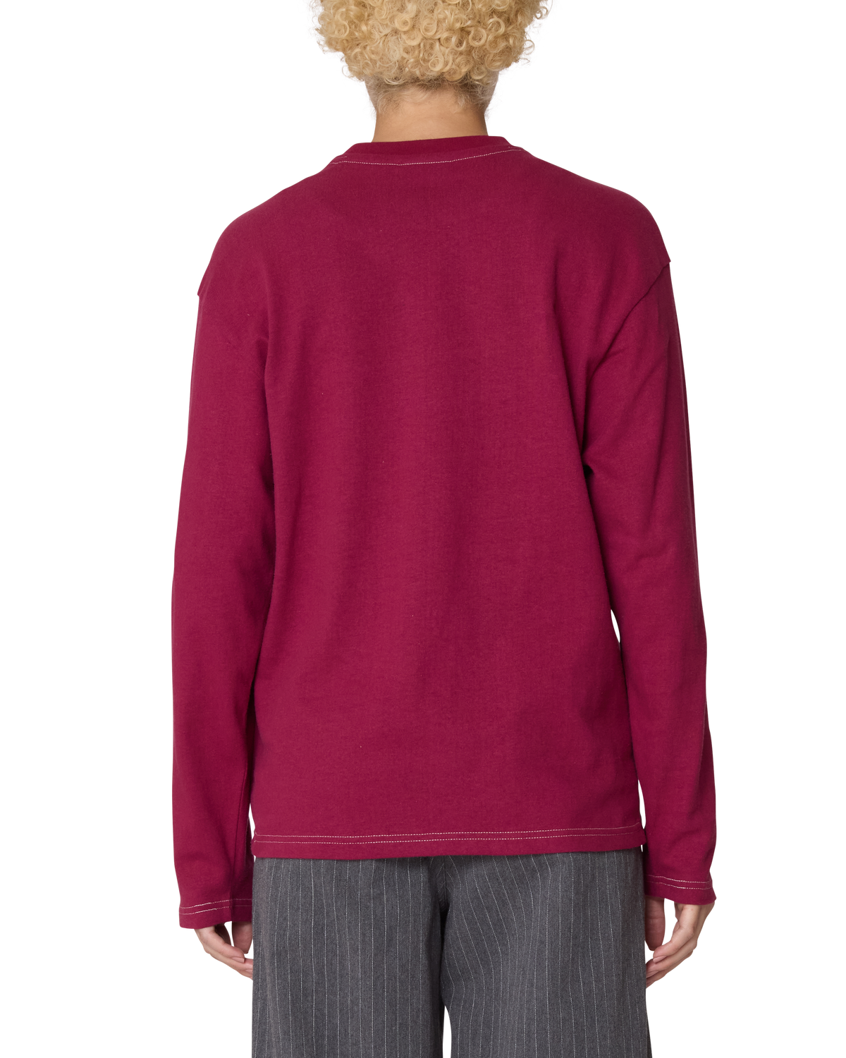 KEEPER CONTRAST STITCH LS TOP
