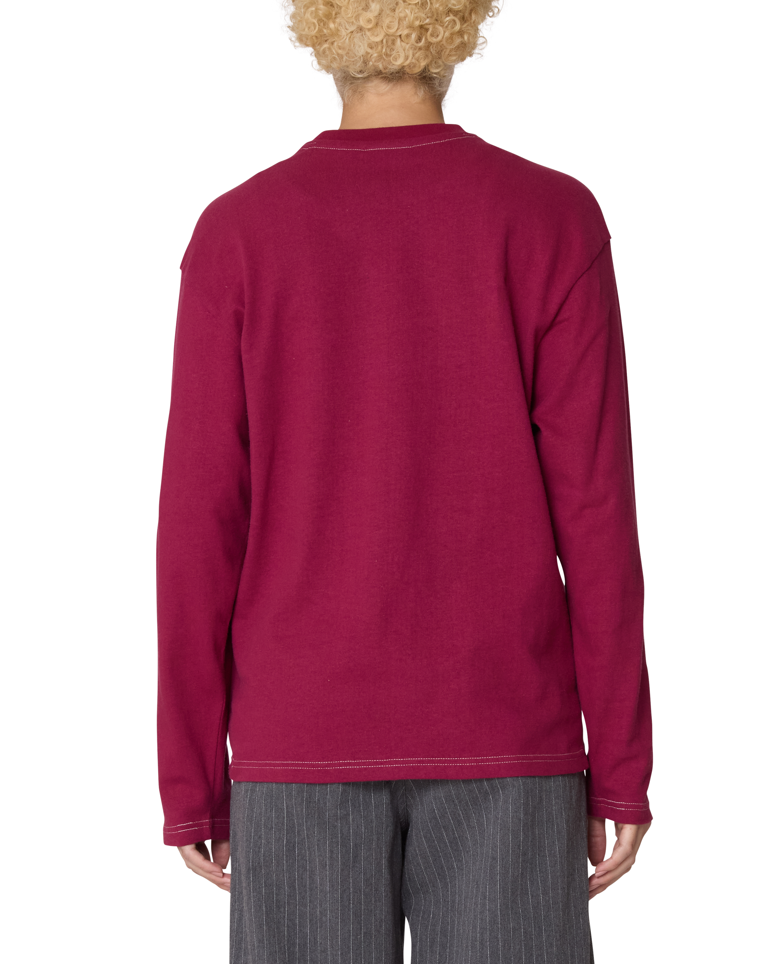 KEEPER CONTRAST STITCH LS TOP