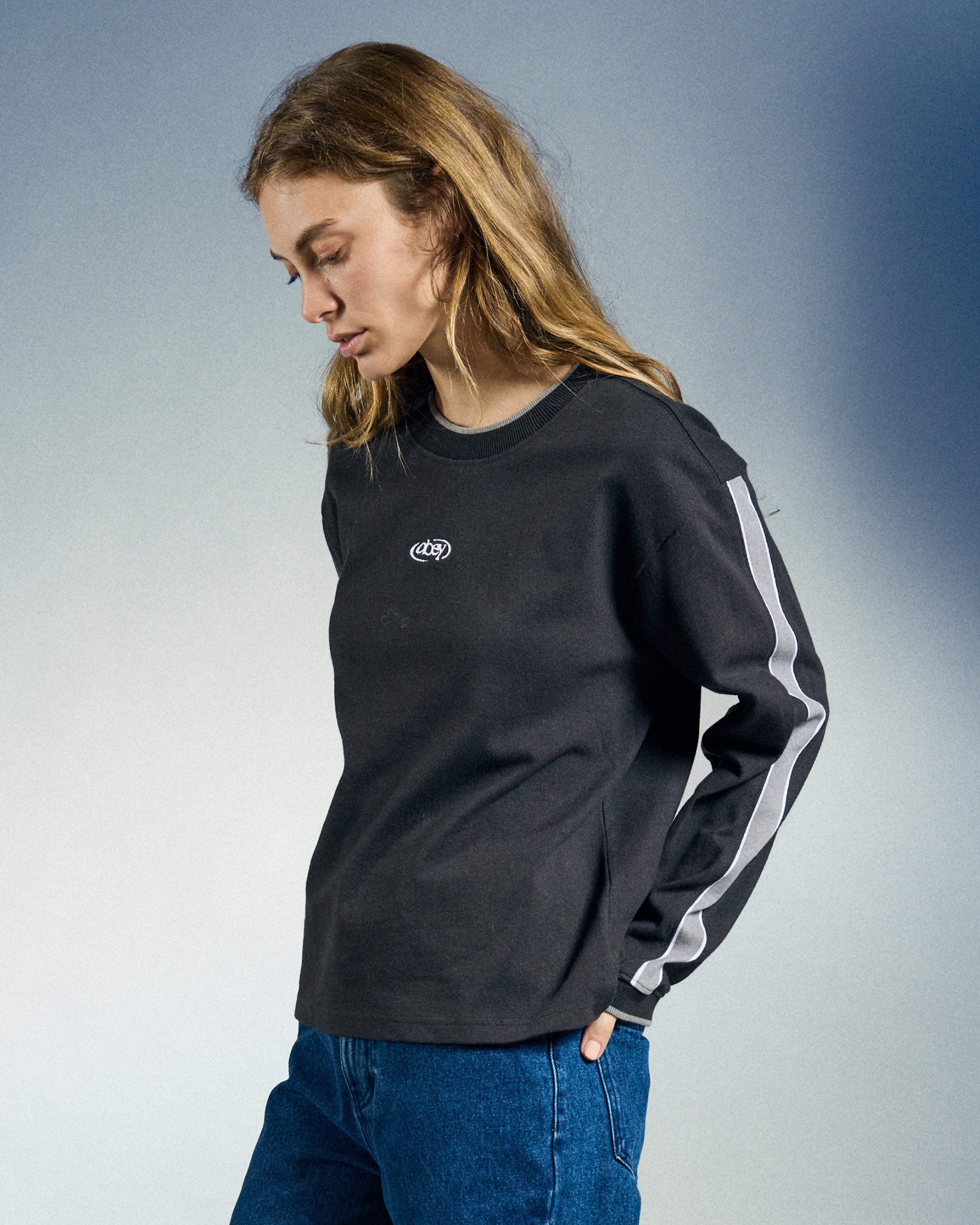 RALLY SLEEVE STRIPE LS TOP