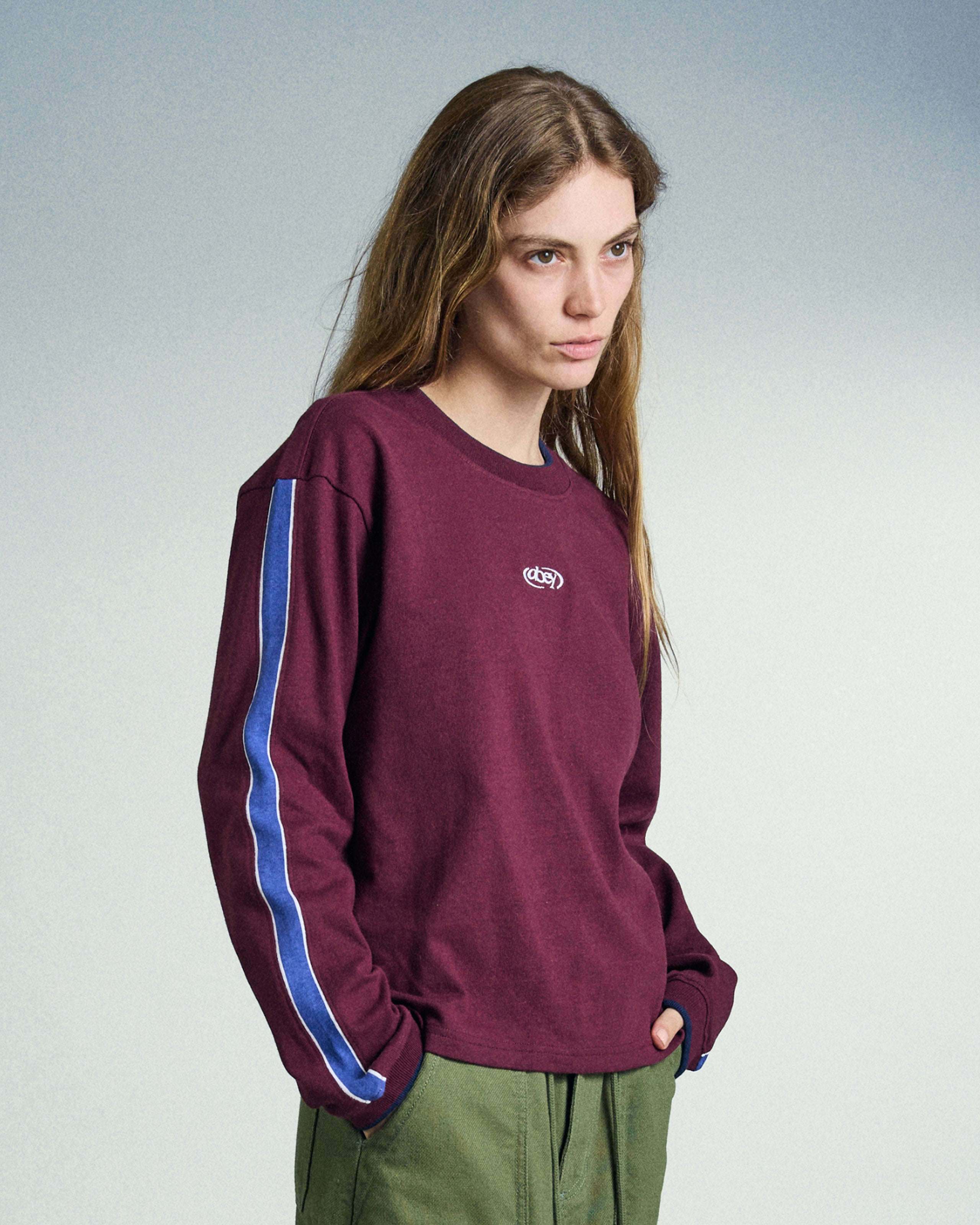 RALLY SLEEVE STRIPE LS TOP