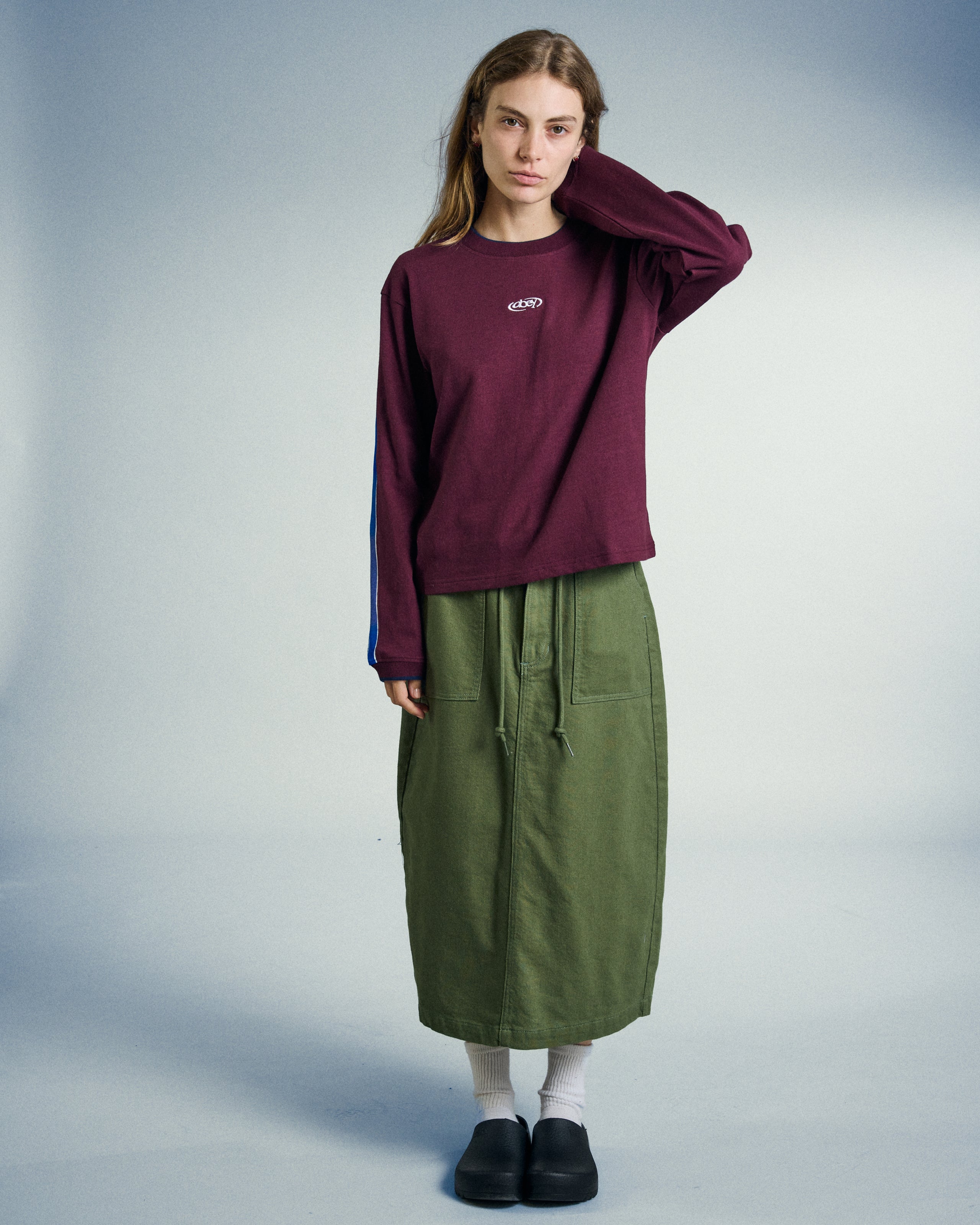 RALLY SLEEVE STRIPE LS TOP