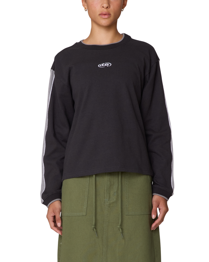 RALLY SLEEVE STRIPE LS TOP