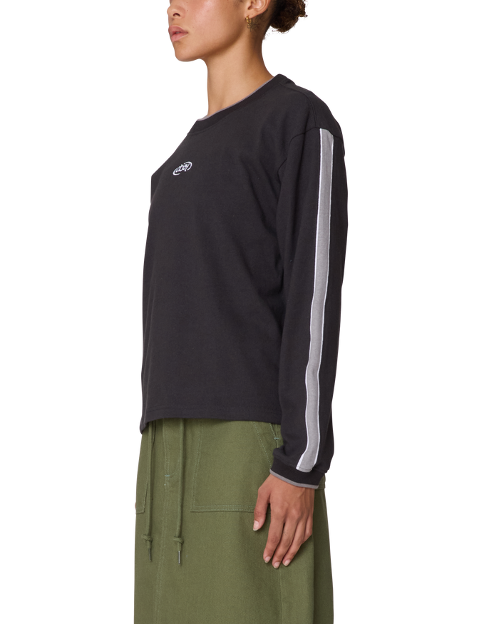 RALLY SLEEVE STRIPE LS TOP