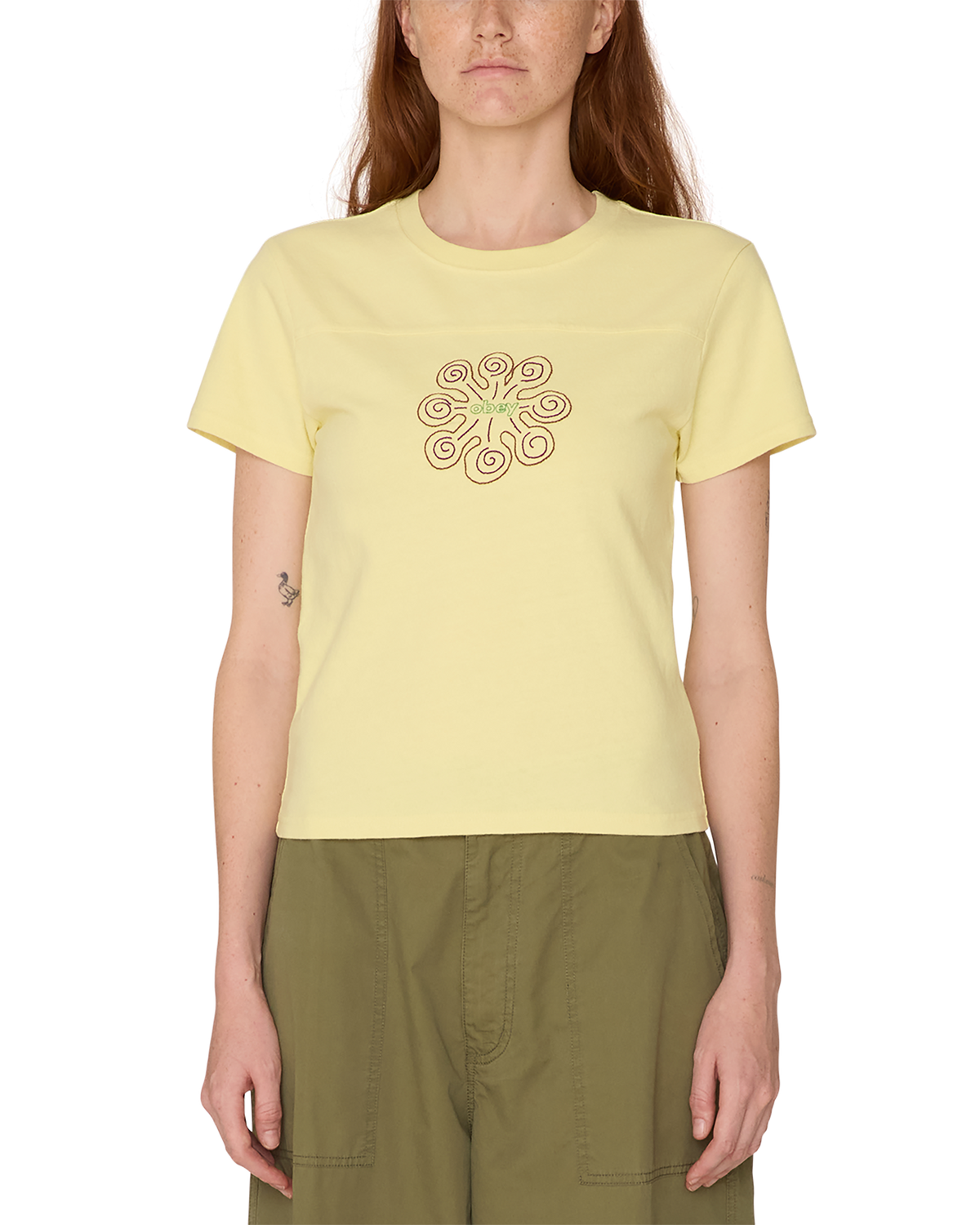 obey relax t shirt lemon