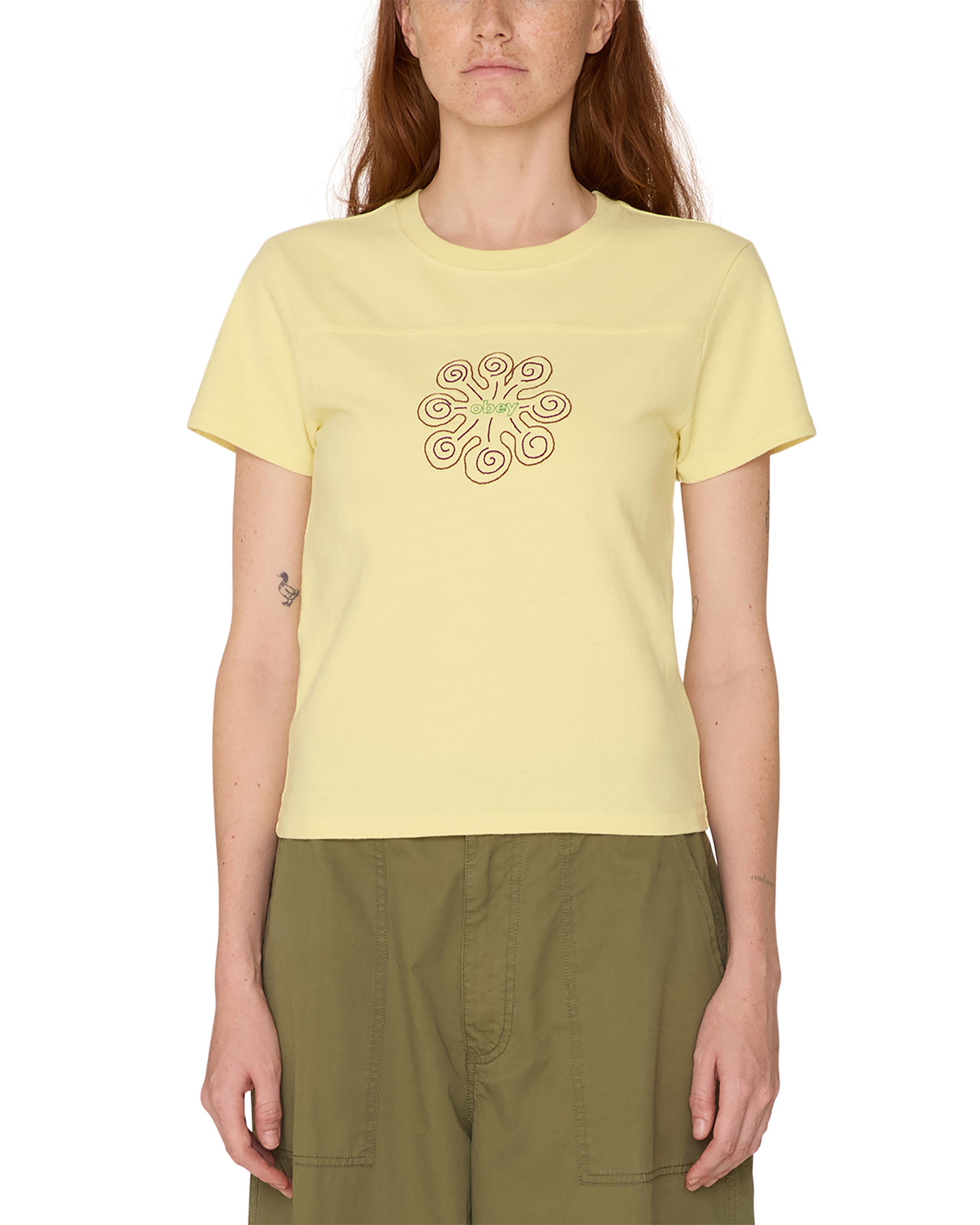 obey relax t shirt lemon