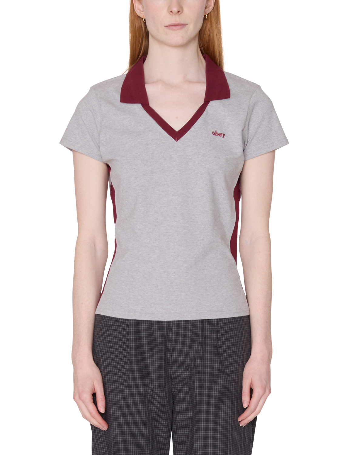 obey-meredith-polo-grey-heather