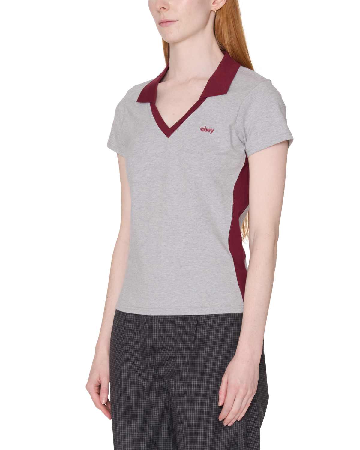 obey-meredith-polo-grey-heather