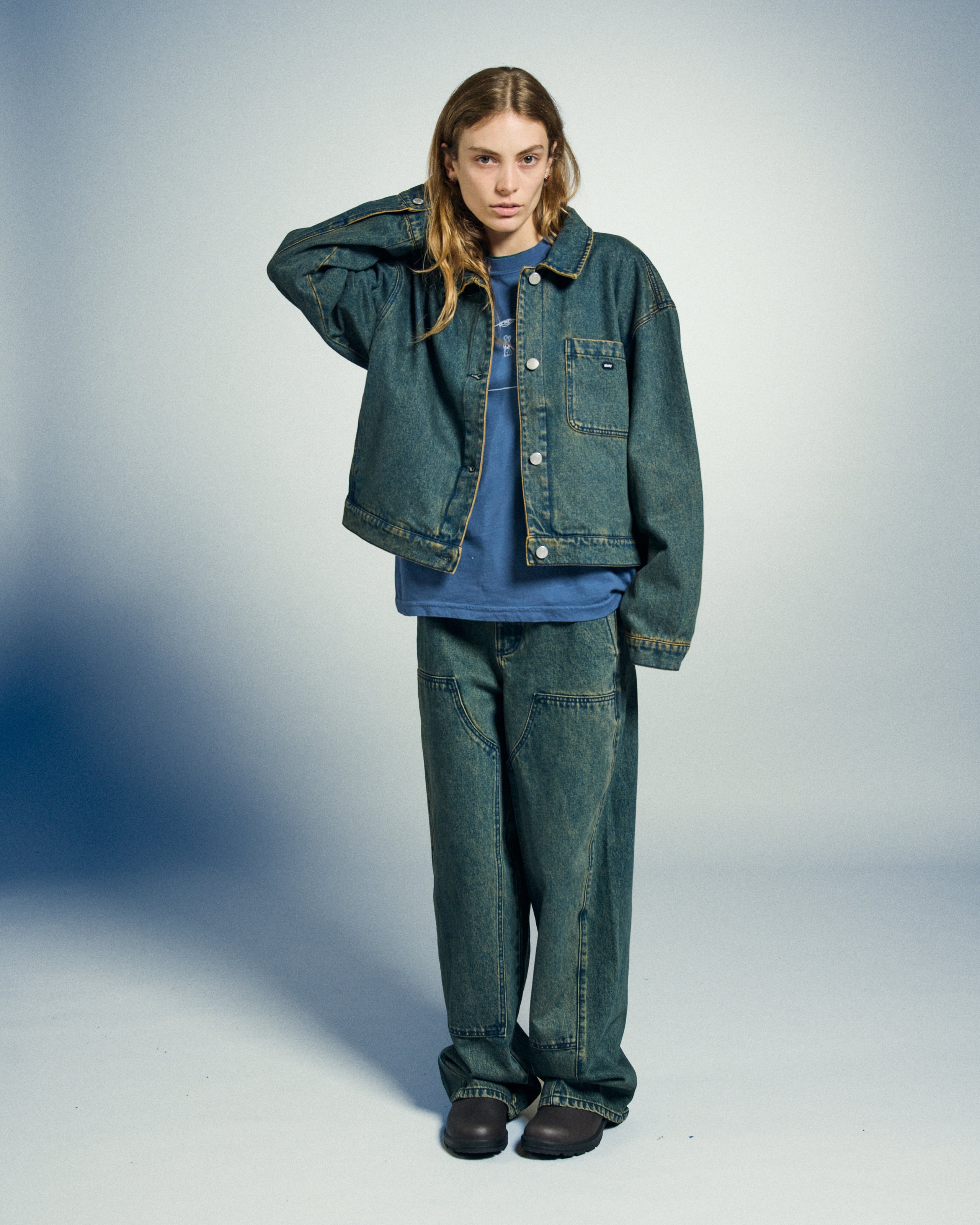 LEAH III BAGGY DBL KNEE DENIM