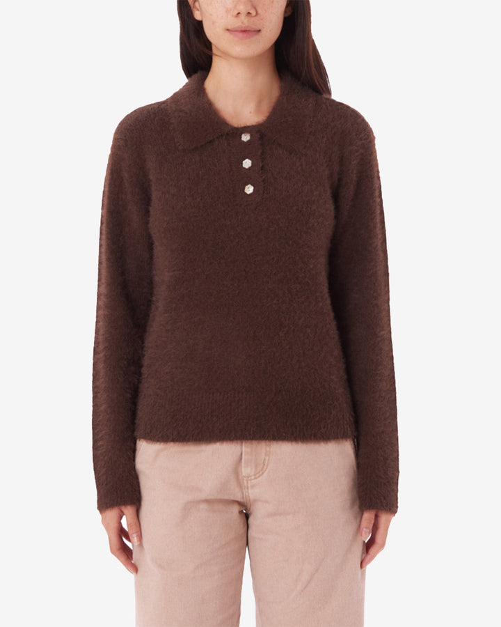 ESME POLO SWEATER CHOCOLATE