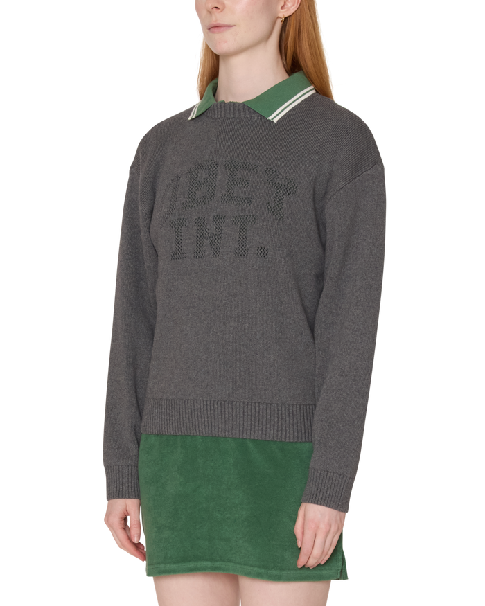 obey-league-crew-sweater-heather-grey - alternate view