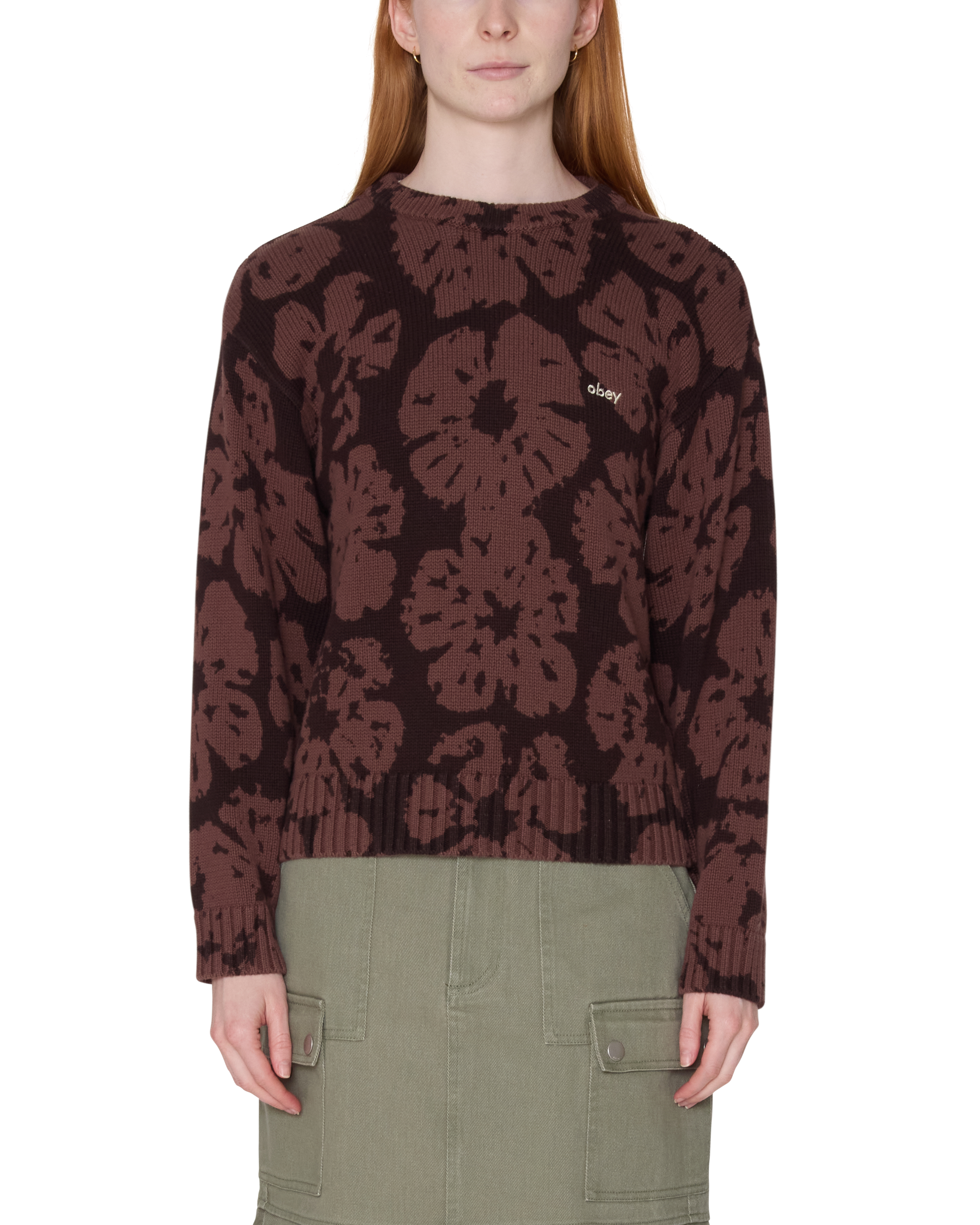 obey-blossom-printed-crew-sweater-brown-multi (zoomed)