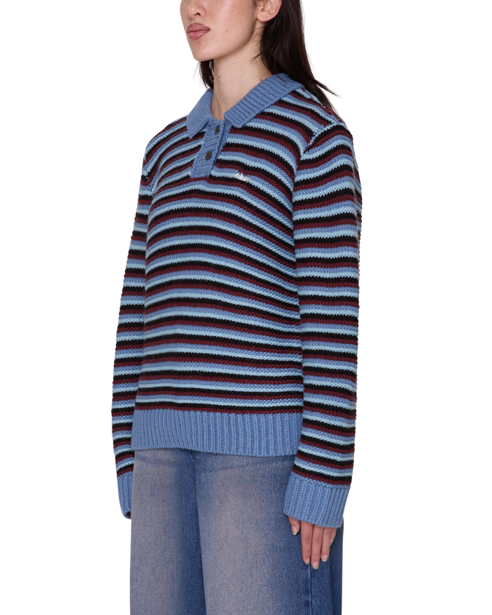 obey-colette-polo-sweater-coronet-blue-multi - alternate view
