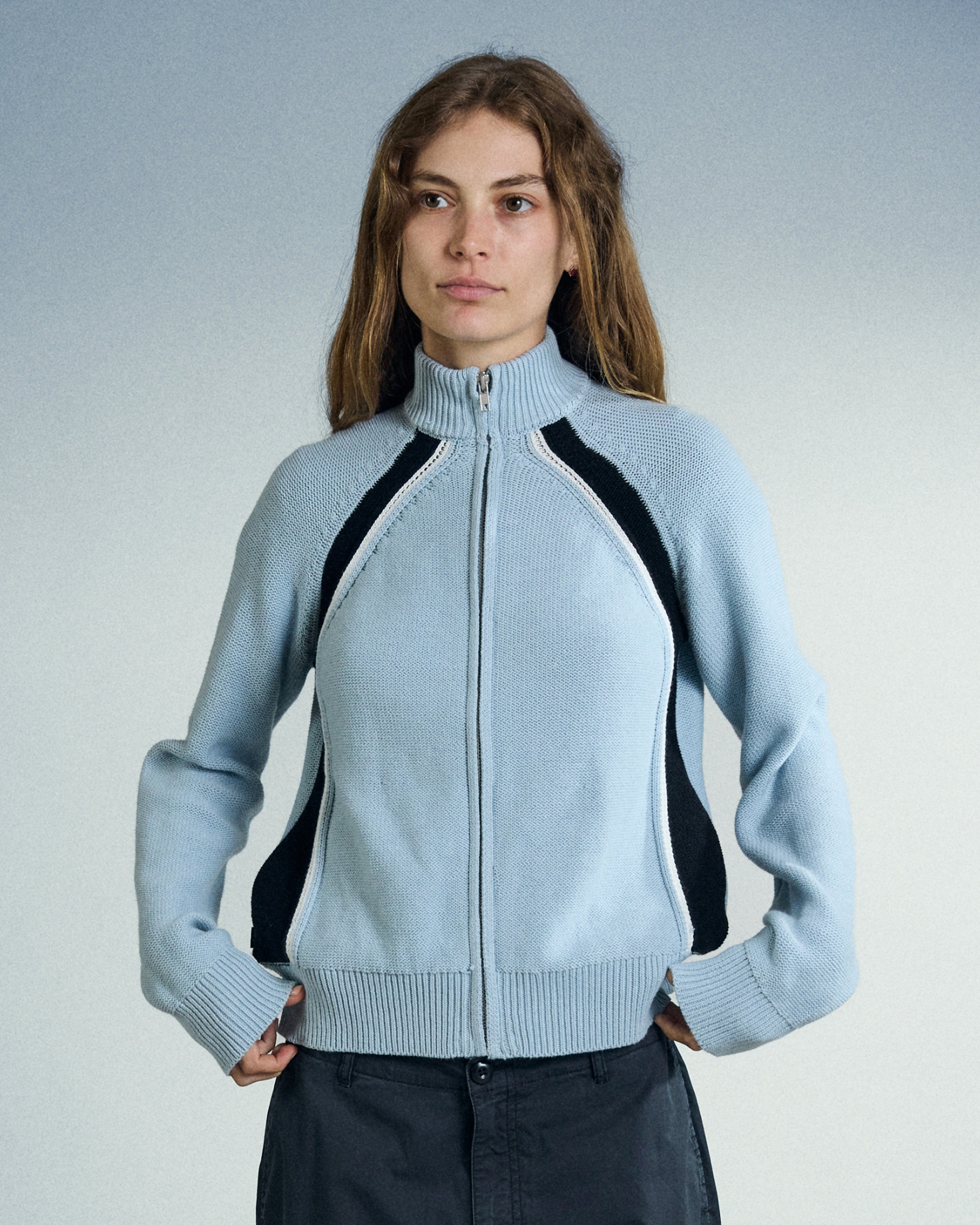 LIZZIE ZIP MOCK SWEATER