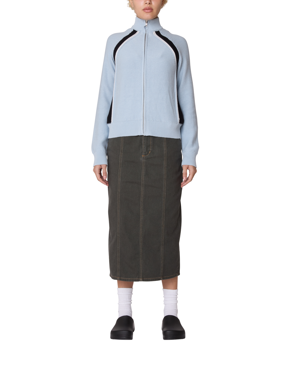 LIZZIE ZIP MOCK SWEATER
