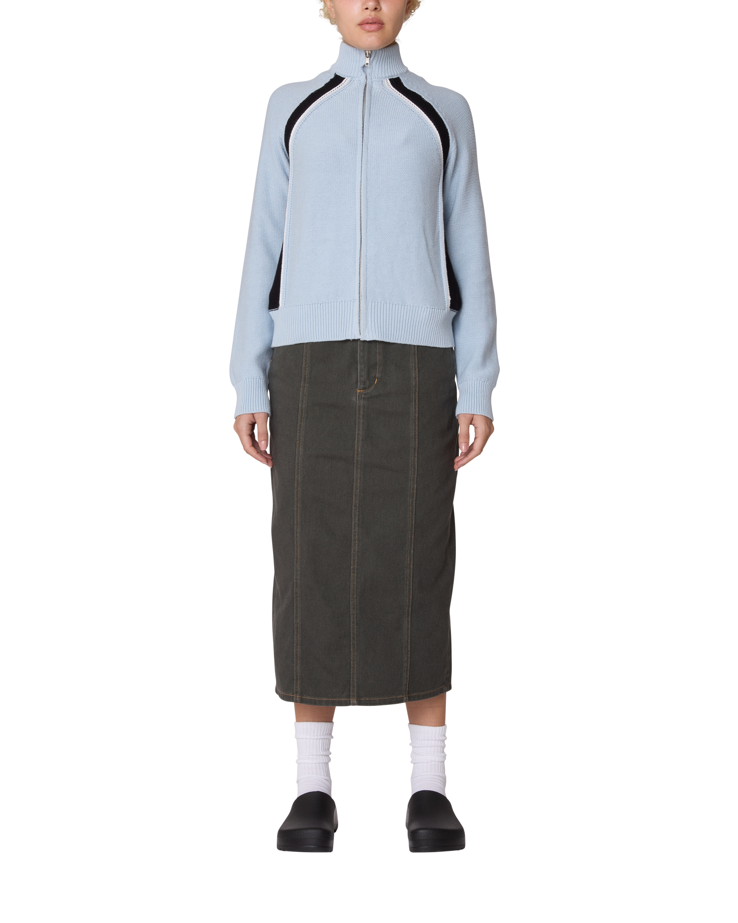 LIZZIE ZIP MOCK SWEATER