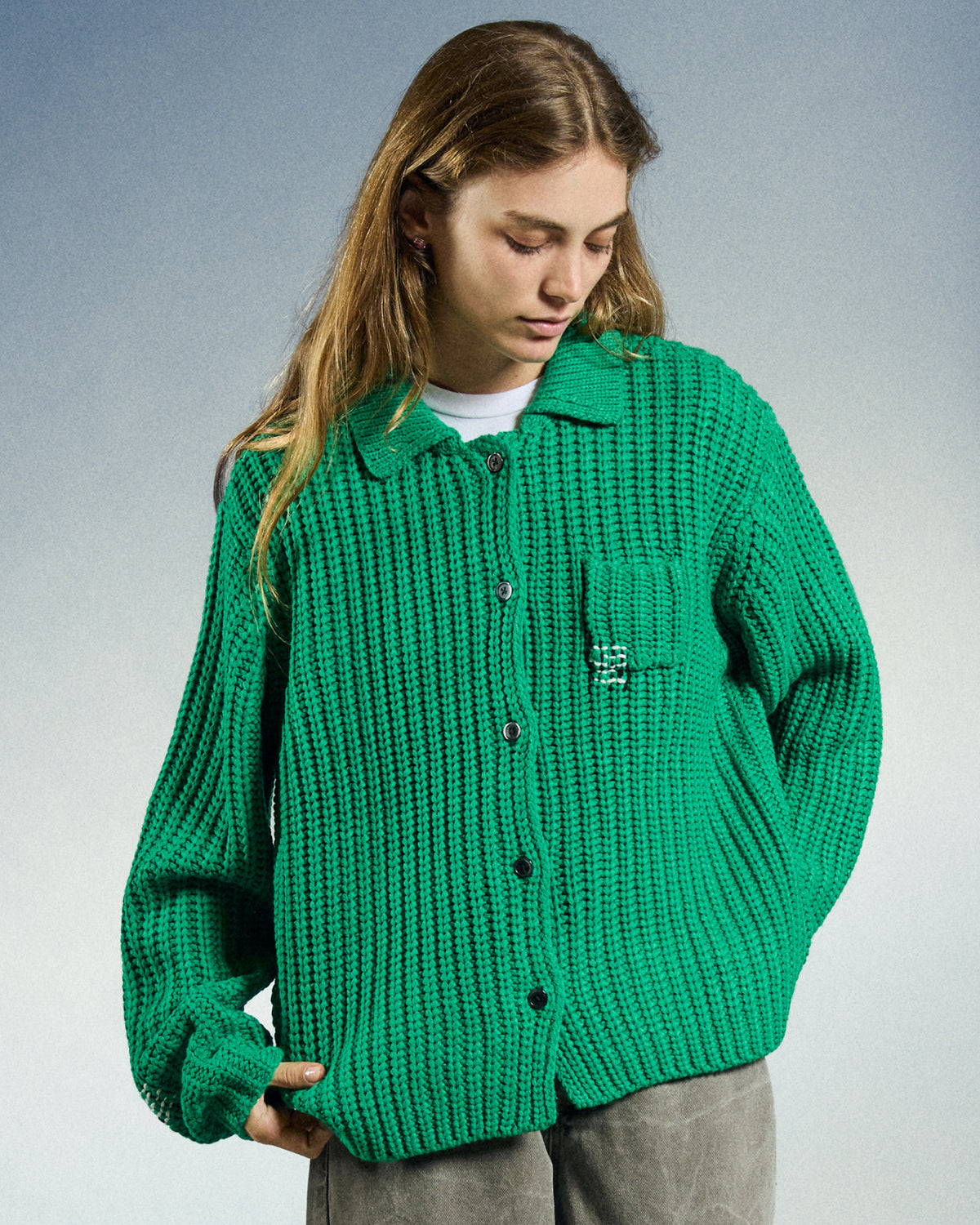 JULIAN BUTTON DOWN SWEATER