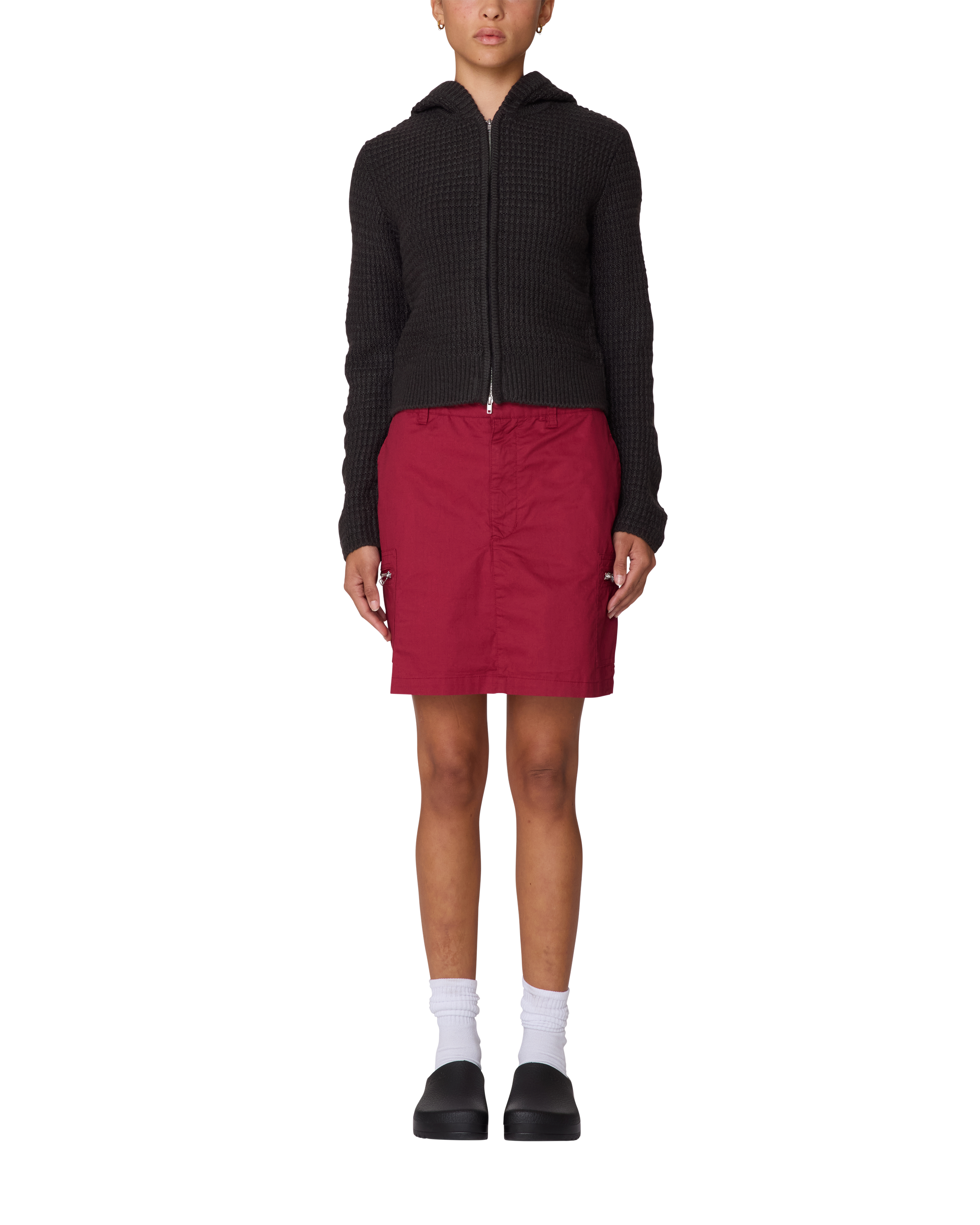 GLENDA HOOD ZIP SWEATER