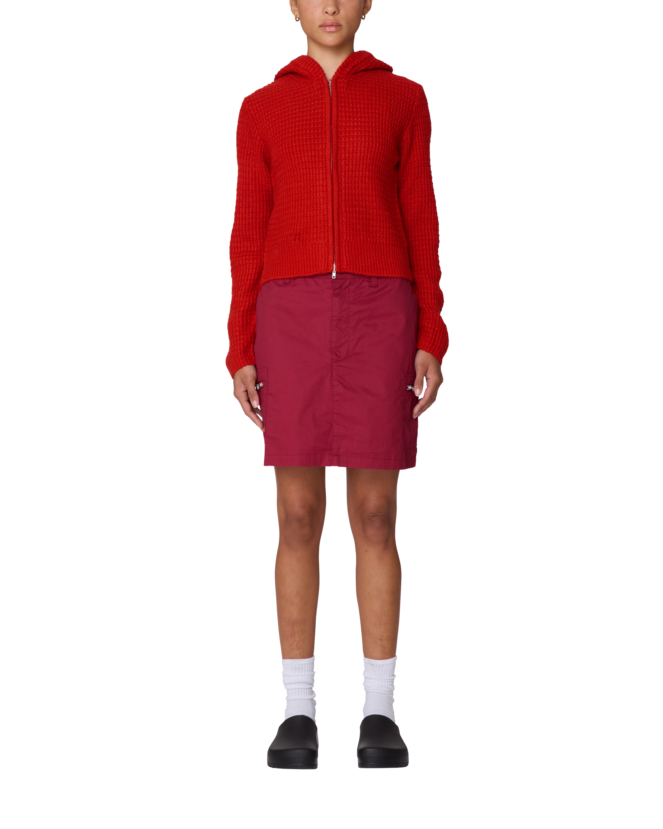 GLENDA HOOD ZIP SWEATER