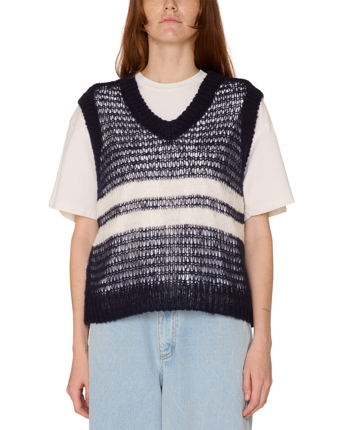 obey oona sweater vest navy